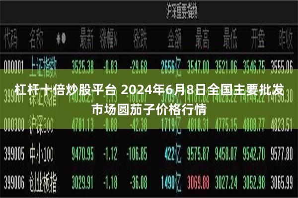 杠杆十倍炒股平台 2024年6月8日全国主要批发市场圆茄子价格行情